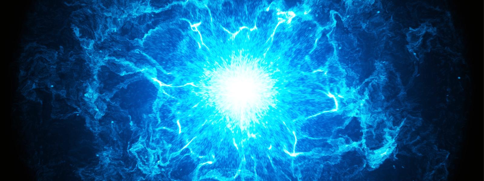 Abstract graphic of a catalyzed explosion, used as a graphical representation of the faculty's strategic plan.