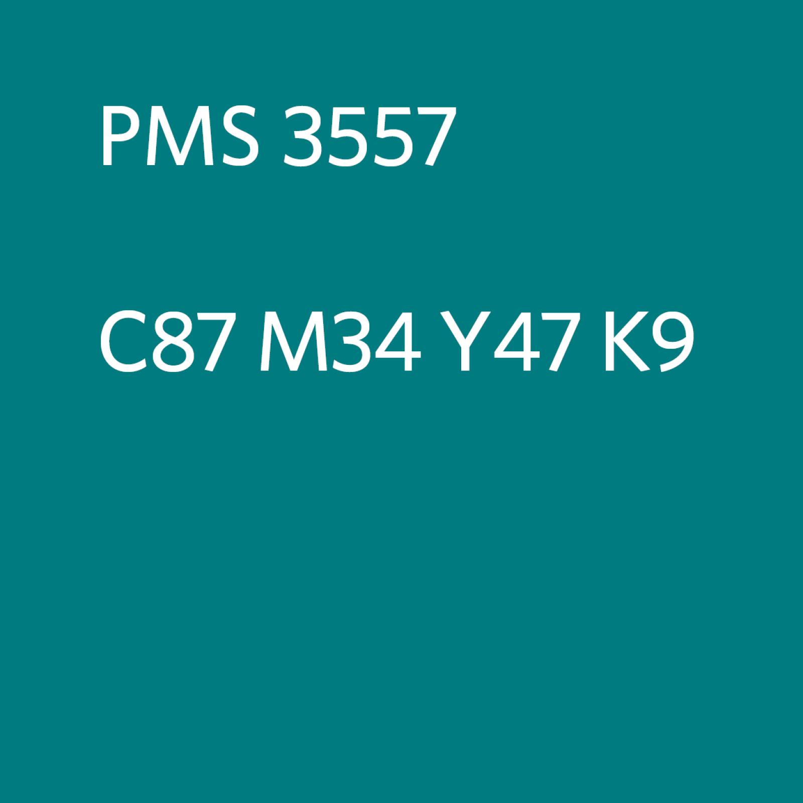 Pharm Sci's Print Secondary 1 colour swatch, with the values "PMS 3557" and "C87 M34 Y47 K9".
