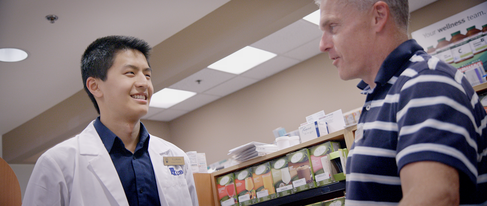 Florian Zhou with practice educator Craig Tostenson